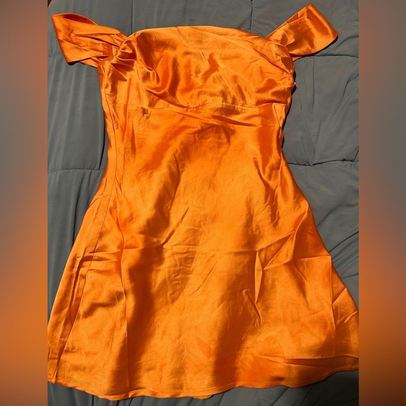 Beginning Boutique Dresses & Skirts - Beginning Boutique Zoella Orange Off The Shoulder Mini Dress